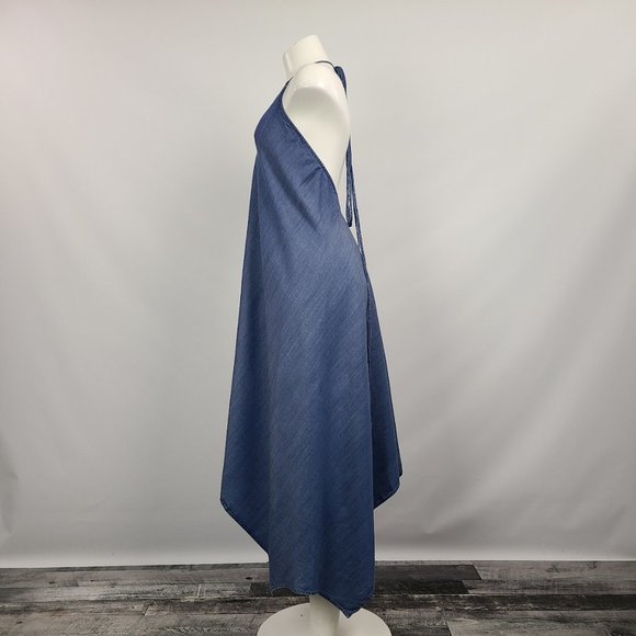 Love Stitch Dark Blue Chambray Halter Dress Size S/M NWT - Picture 6 of 11